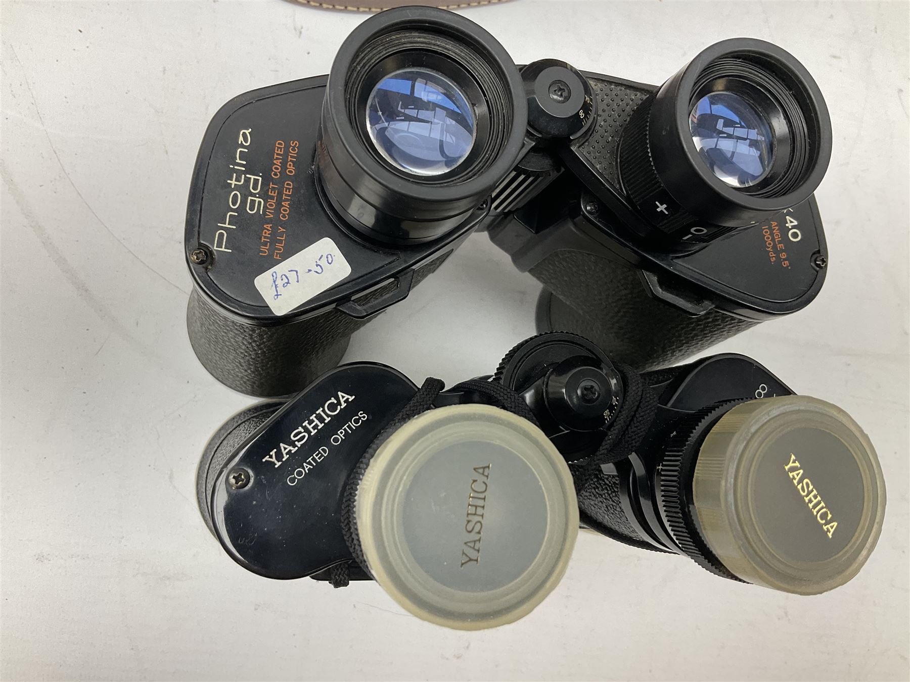Six cased pairs of binoculars, to include Mirador 10x40, Chinon Countryman 7x35, Yashica 10x50, Yashica 8x40 etc