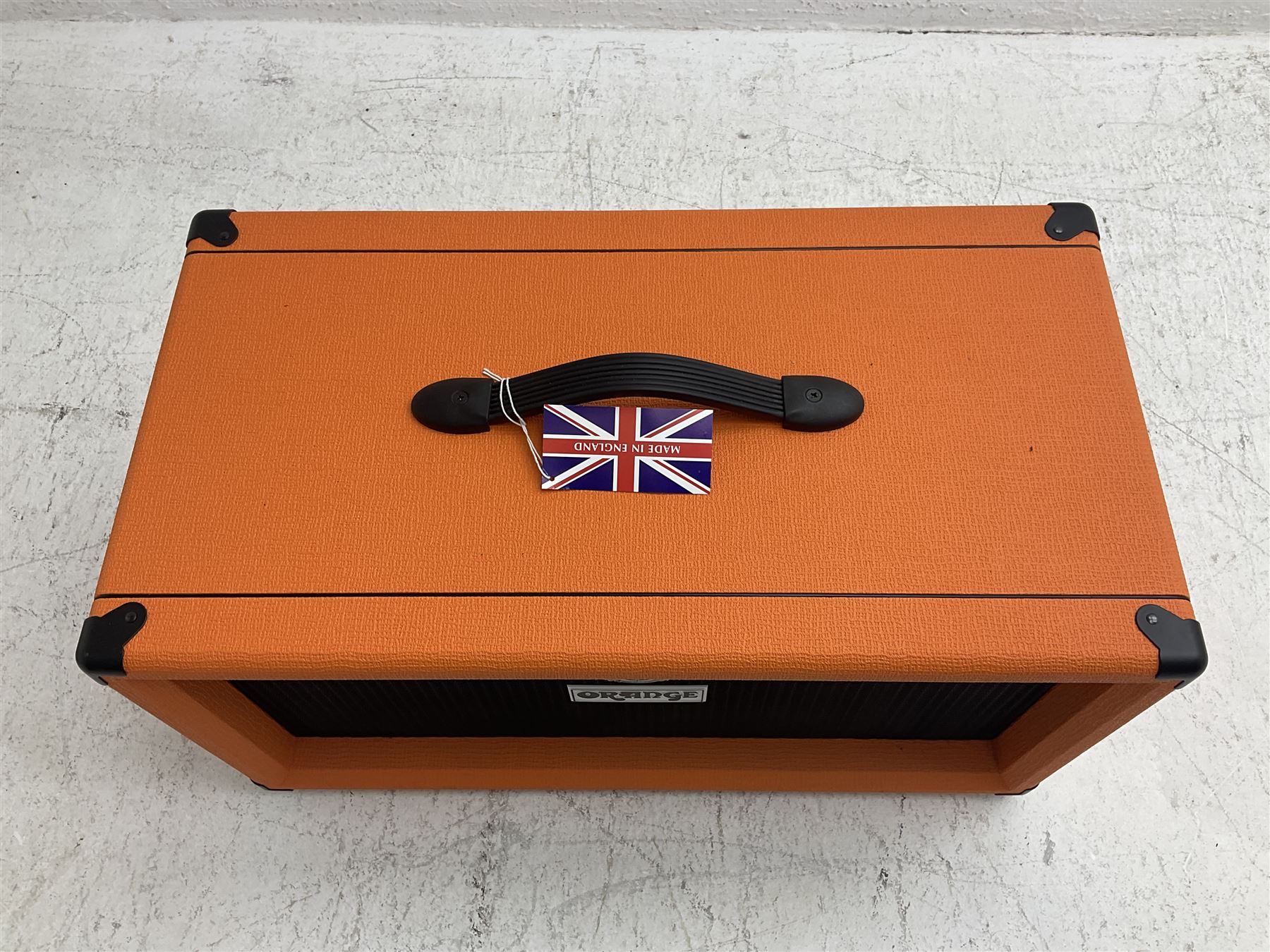 English made Orange 'Voice of the World' bass guitar speaker cabinet; 400 watts 8 ohms; serial no.OBC210M-00519-0615; L62cm
