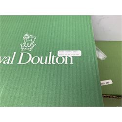 Five Beswick and Royal Doulton horse figures in matt white on black plinths, comprising of  Spirit of Affection no. 2689/2536, Springtime no.2837, Spirit of peace no.2916, Spirit of earth no.2914 and Spirit of the wild no. 183, together with a composite figure of a horse (6)