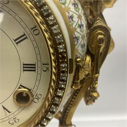 Franklin Mint; Marie Antoinette flowers of Versailles clock, H42cm