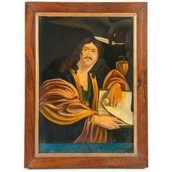 Four mid-19th century reverse glass mezzotints, 'Joseph sold by his brethren to the Ishmaelites' 'St Luke' 'St John' and 'St Matthew', 34cm x 24cm (4)