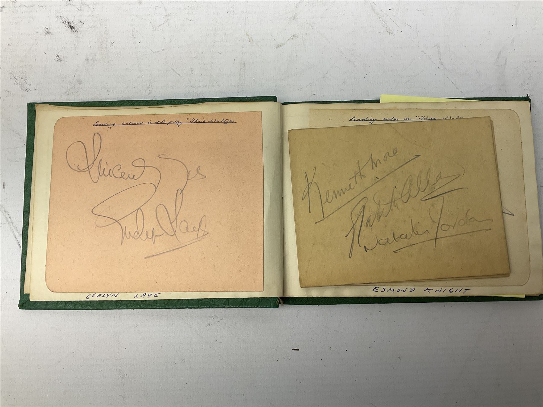 Autographs from film, stage, sporting personalities etc, including mid 20th century Hull City FC, Esmond Knight, John Clements, Kay Hammond, Richard Greene, Manning Whiley, Jerry Desmond etc, in albums, on pieces etc