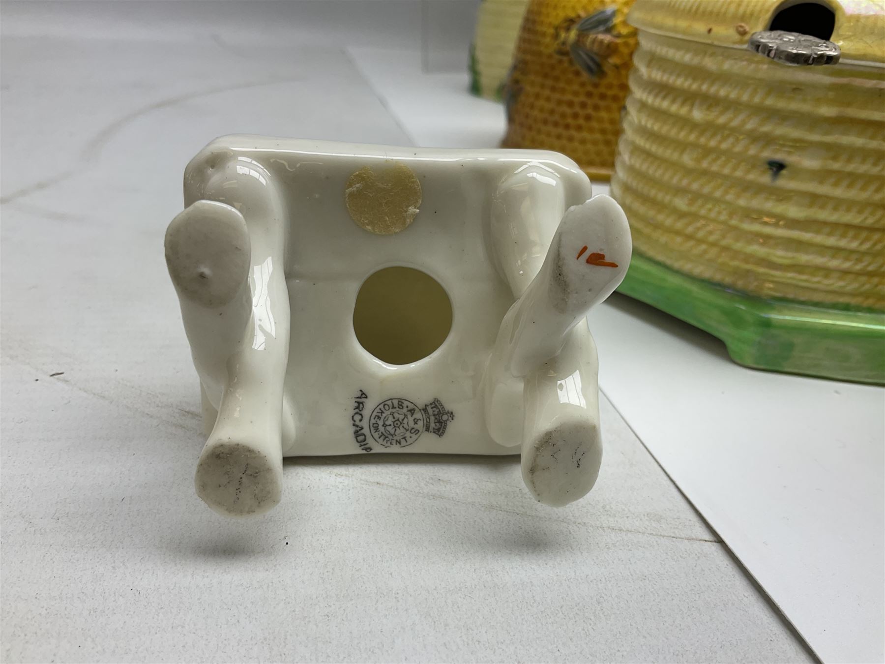 Large collection of honey pots, of various shapes, to include examples from Crown Devon, Marutomo ware, W.H Gloss, Goebel etc 