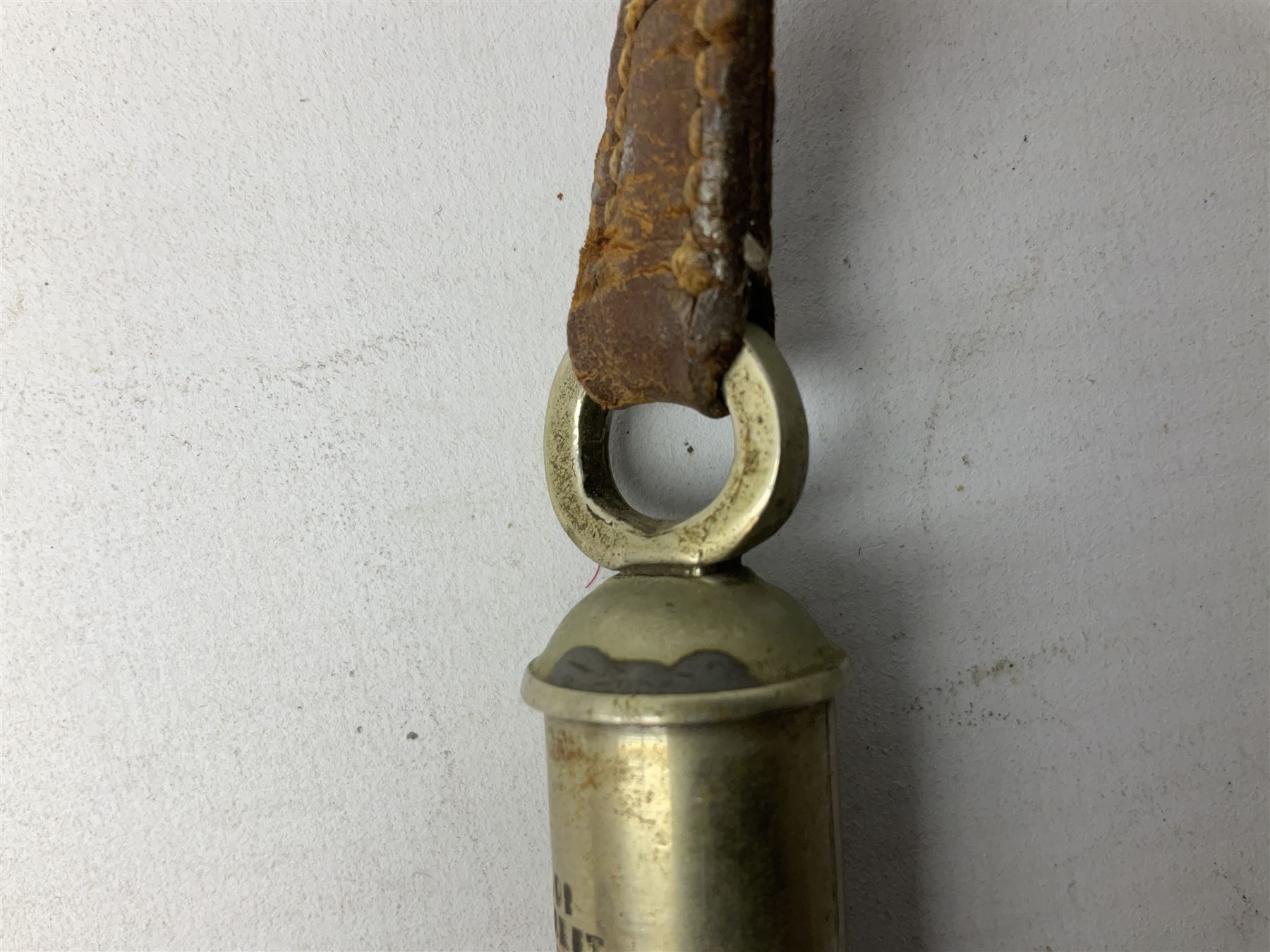 Three J Hudson & Co Birmingham military whistles, dated 1915, 1916, 1923