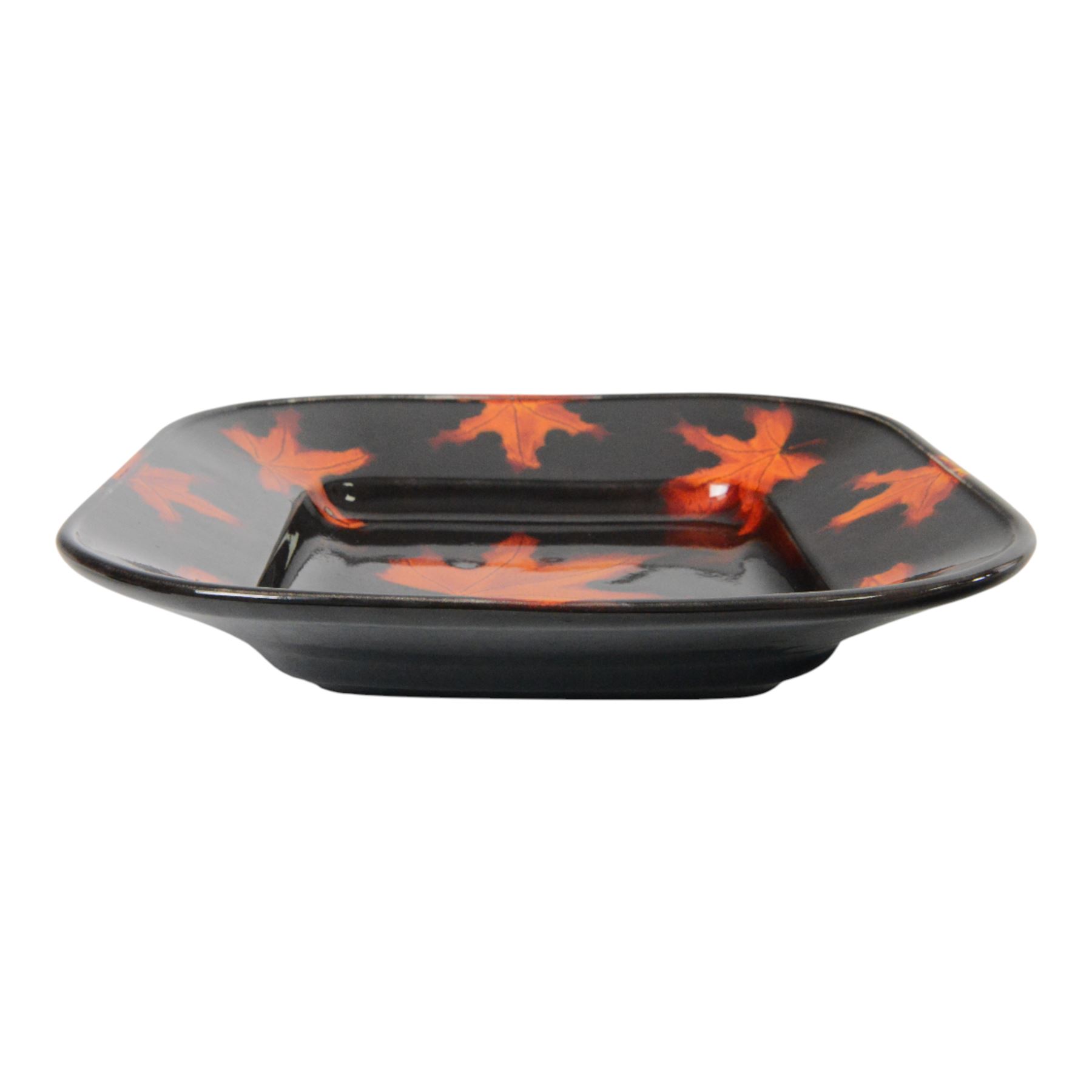 Poole Pottery charger, designed by Lorna Whitmarsh, decorated with autumn leaves, D35cm 