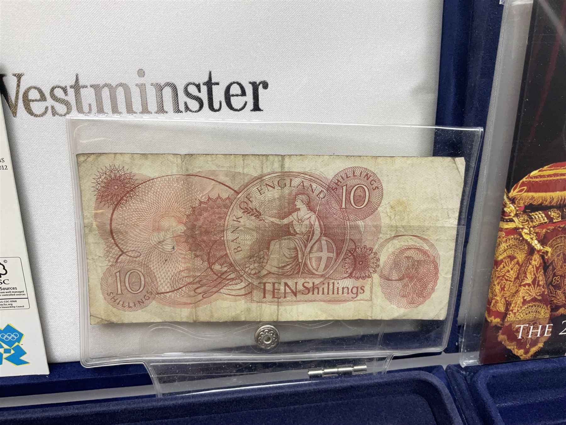 Mostly commemorative coins, including crowns, Queen Elizabeth II 2009 countdown to London 2012 five pound coin on card, 'The 2012 Diamond Jubilee' coin set in card folder, Cook Islands 2013 one dollar commemorating 'Coronation sixty years 1953 2013' etc