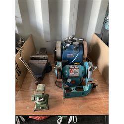 Clarke whetstone sharpener and bench grinder with stand including large and small vice - THIS LOT IS TO BE COLLECTED BY APPOINTMENT FROM DUGGLEBY STORAGE, GREAT HILL, EASTFIELD, SCARBOROUGH, YO11 3TX