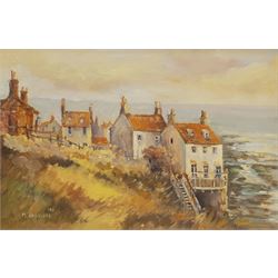 Michelle Saunders (British 1963-): Robin Hood's Bay, oil on board signed and dated '97, 19cm x 29cm