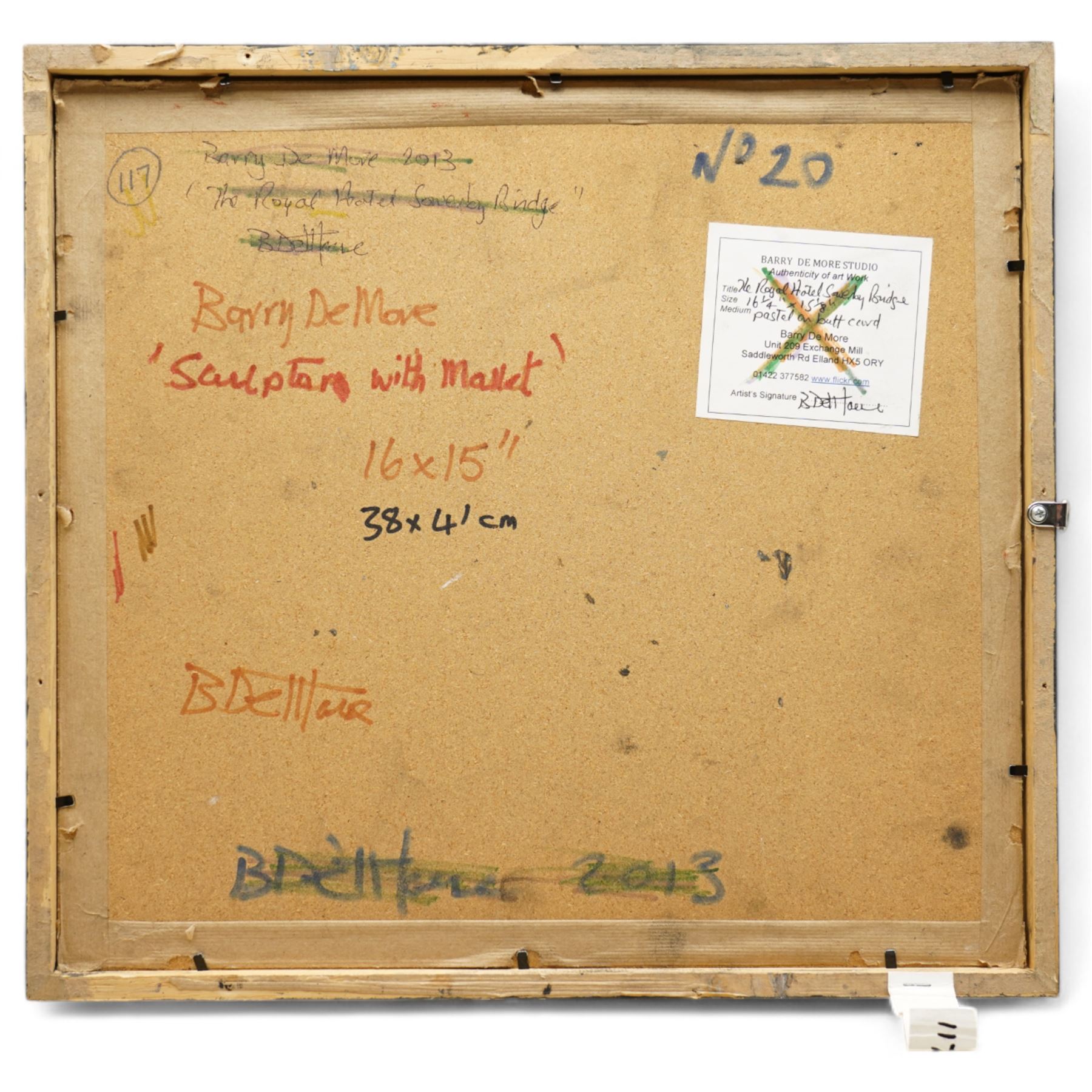 Barry De More (Yorkshire 1948-2023): 'Sculptor with Chisel' and 'Sculptor with Mallet', pair charcoal signed and titled verso 38cm x 35cm (2)
Notes: Acclaimed as one of the North's greatest expressionist artists, Barry De More (1948-2023) used a heavy impasto style to transfer his love of Yorkshire landscapes, townscapes and people to canvas. His work sits comfortably in the company of work by Kossoff and Auerbach, selling to collectors in the UK and overseas. De More's work can be found in the permanent collection of work by Northern Artists at Dean Clough, one of the UK's largest contemporary art galleries.