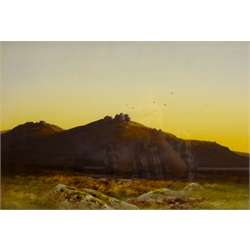  Charles Edward Brittan Jnr (British 1870-1949): Sunset over Merrivale, Devon, watercolour signed 35cm x 51cm  