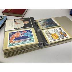 First day covers, PHQ cards and stamps, including small number of mint Queen Elizabeth II stamps, Elizabeth and Philip Diamond Wedding Anniversary 2007 Gibraltar two pound coin cover etc, in one box