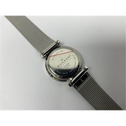 Two ladies Skagen wristwatches, to include 107SGSC and 107SGGD, both on stainless steel mesh straps, boxed, together with four other ladies wristwatches (6)