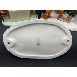 Three Coalport Characters The Snowman figures, comprising Dinner for Two, Off Piste and Winter Fun, all with certificates and original boxes 