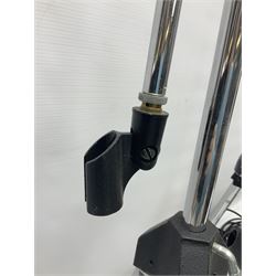 Shure SM58 Dynamic microphone; in original bag with paperwork; Shure Prologue 10H-LC Dynamic microphone; boxed; each with cable and tubular chrome adjustable stand (4)