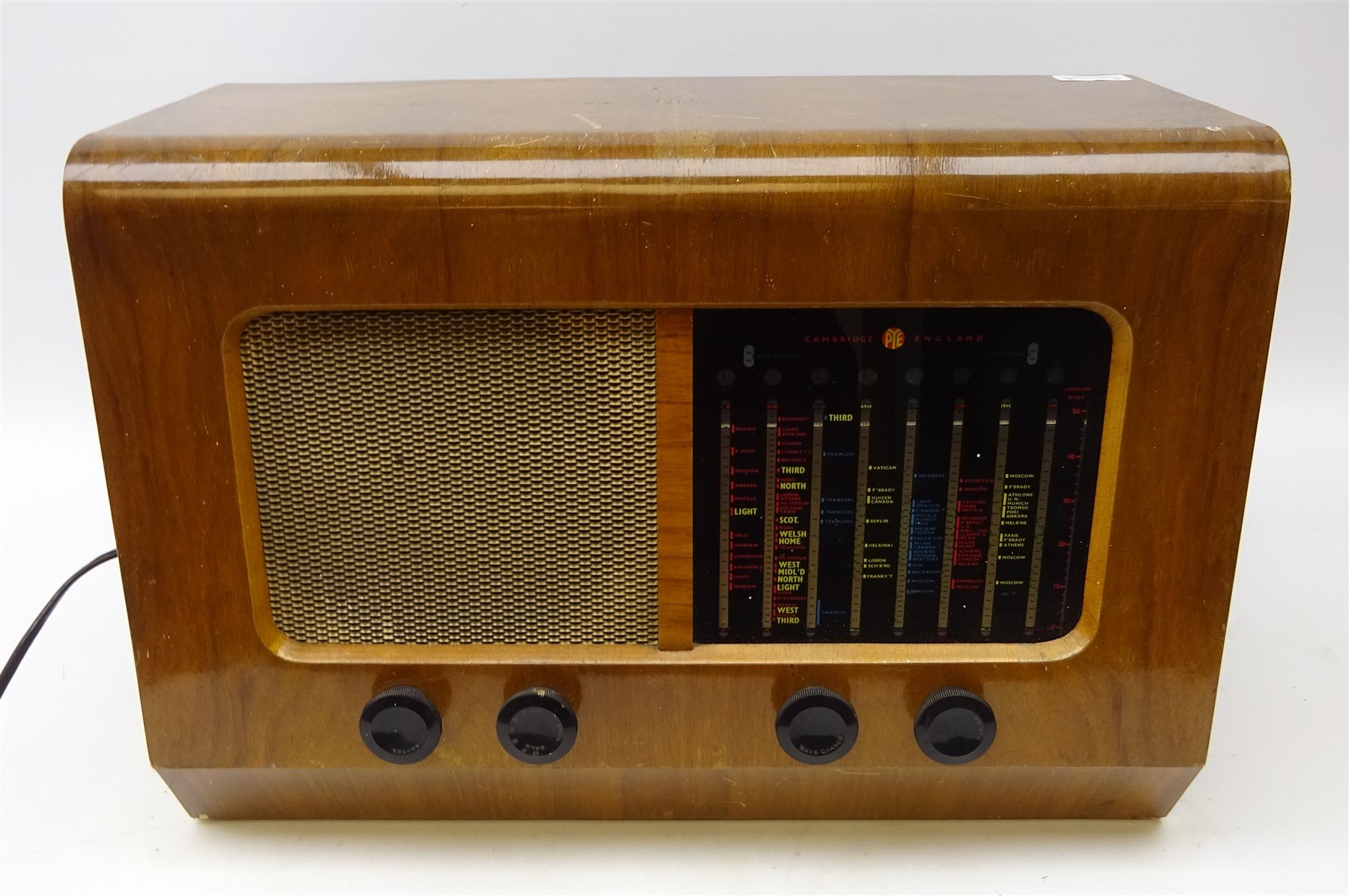 Vintage PYE valve radio in walnut case, L50cm Antiques & Interiors