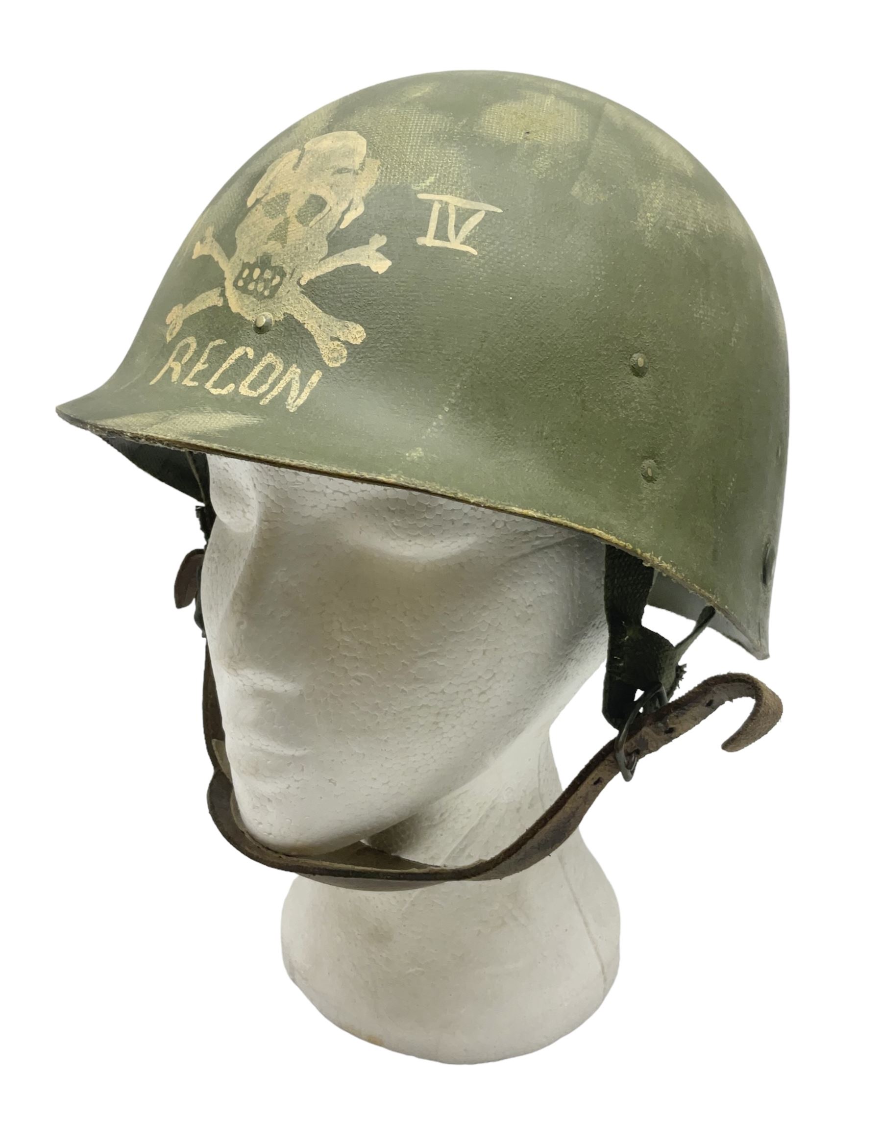 American 'Mike Force' Special Forces MI helmet liner; bears label 'AM STAY 5 58183 N10/TS'
