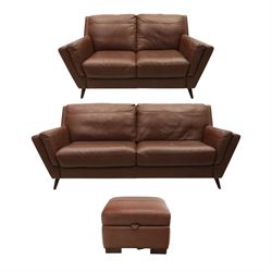 Sofology - grand two cushion three seat sofa, and matching two seater and stool with stora...