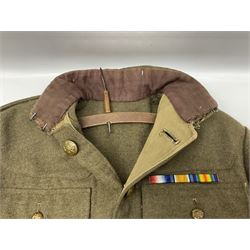 British M22 khaki tunic for the Hampshire Regiment with WW1 trio ribbon bar