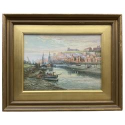 John Wynne Williams (British fl.1900-1920): Extensive view of Whitby Upper Harbour, watercolour signed 25cm x 35cm