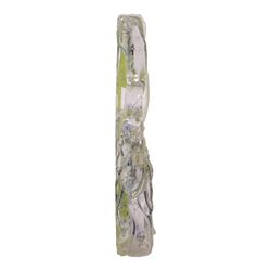 Rectangular clear glass sculpture 'Hanging Tableaux' by Will Shakspeare, H28cm