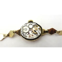  9ct gold Tudor (Rolex) wristwatch 1957 on original Rolex gold bracelet hallmarked   