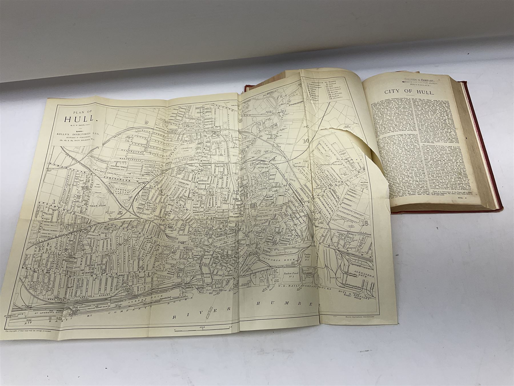 Kelly`s Directory of the North and East Ridings of Yorkshire, 1909, with maps together with The Antiquities and History of the Town of Beverly, History, Topography and Directory of East Yorkshire and Baily's Hunting Directory 1906-1907, with maps 