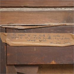 Wyatt Pratt (British early 19th century): 'Portrait of Marie Benson née Scott', Wearing a Black Gown with Lace Bonnet and Collar, oil on canvas unsigned, inscribed and dated 1835 on label verso 75cm x 62cm 
Provenance: bequeathed to Colonel Sackville Hamilton