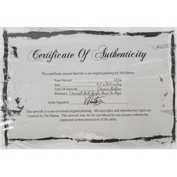 Vin Dantes (French Contemporary): 'Chroma Radian', mixed media on paper signed, with COA 41.5cm x 29.5cm (unframed)