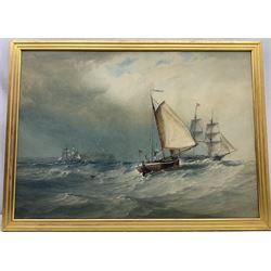 Arthur Wilde Parsons (British 1854-1931): 'A Fresh Breeze Off Scarborough', watercolour with scratching out signed and dated 1888, original title label verso 75cm x 105cm