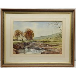 George 'Griff' Griffiths (British 1939-2017): New House Deepdale Langstrothdale, watercolour signed and dated '82, 38cm x 56cm
