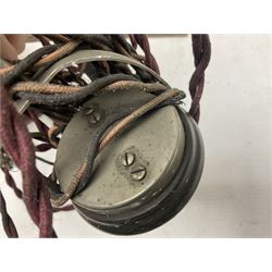 Crystal radio set, housed in pine case with headphones