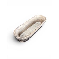 James Pulman & Son - 19th century terracotta oval shallow planter, applied lattice detail