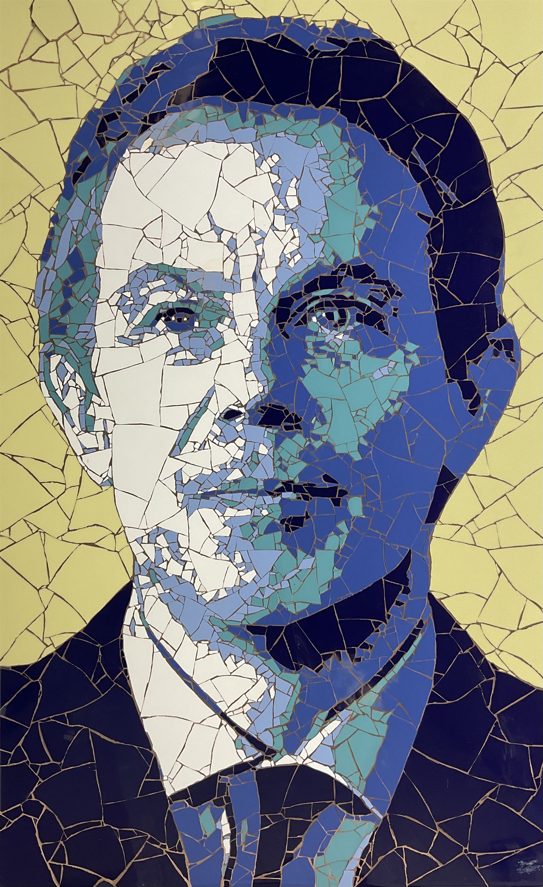 Ed Chapman (British 1971-): 'Tony Blair', ceramic tile mosaic signed titled and dated 2006 verso 100cm x 62cm