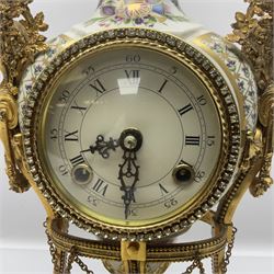 Franklin Mint; Marie Antoinette flowers of Versailles clock, H42cm
