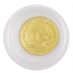 Roman gold Solidus coin of Valentinian I (AD 364-367)