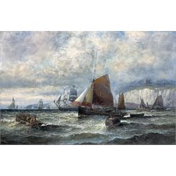 William Anslow Thornley (British fl.1858-1898): Shipping off Dover Castle, oil on canvas unsigned 40cm x 60cm 
Provenance: private collection, purchased David Duggleby Ltd 9th June 2014 Lot 194
