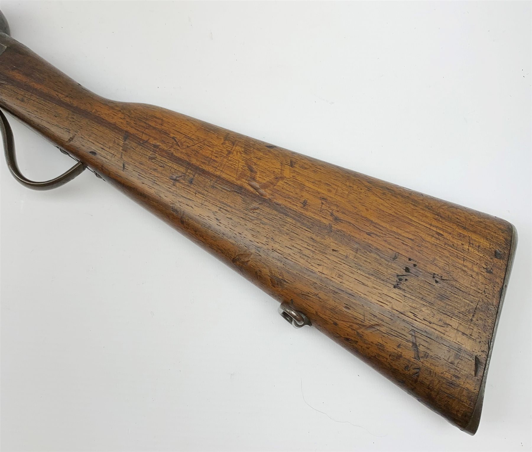 Early 20th century BSA .310 Cadet rifle, the Martini action marked with a kangaroo and 'Commonwealth of Australia', serial no.2947, the walnut stock impressed 7/09 C.M.F. over S.A 1801, 62cm barrel with hinged foresight L103cm overall