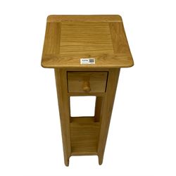 Light oak stand, single drawer with under tier