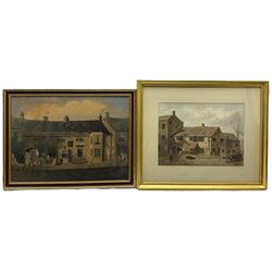 Arthur McArthur (British fl. 1880-1920): 'Bulls Head for Sale' and Victorian Street Scene - Bradford, two watercolours signed max 40cm x 55cm