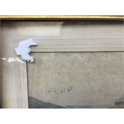 E L R (British 19th century): Loch Fishing with sailing boats, watercolour signed and dated 1893 together with two more similar watercolours max 24cm x 60cm (3)