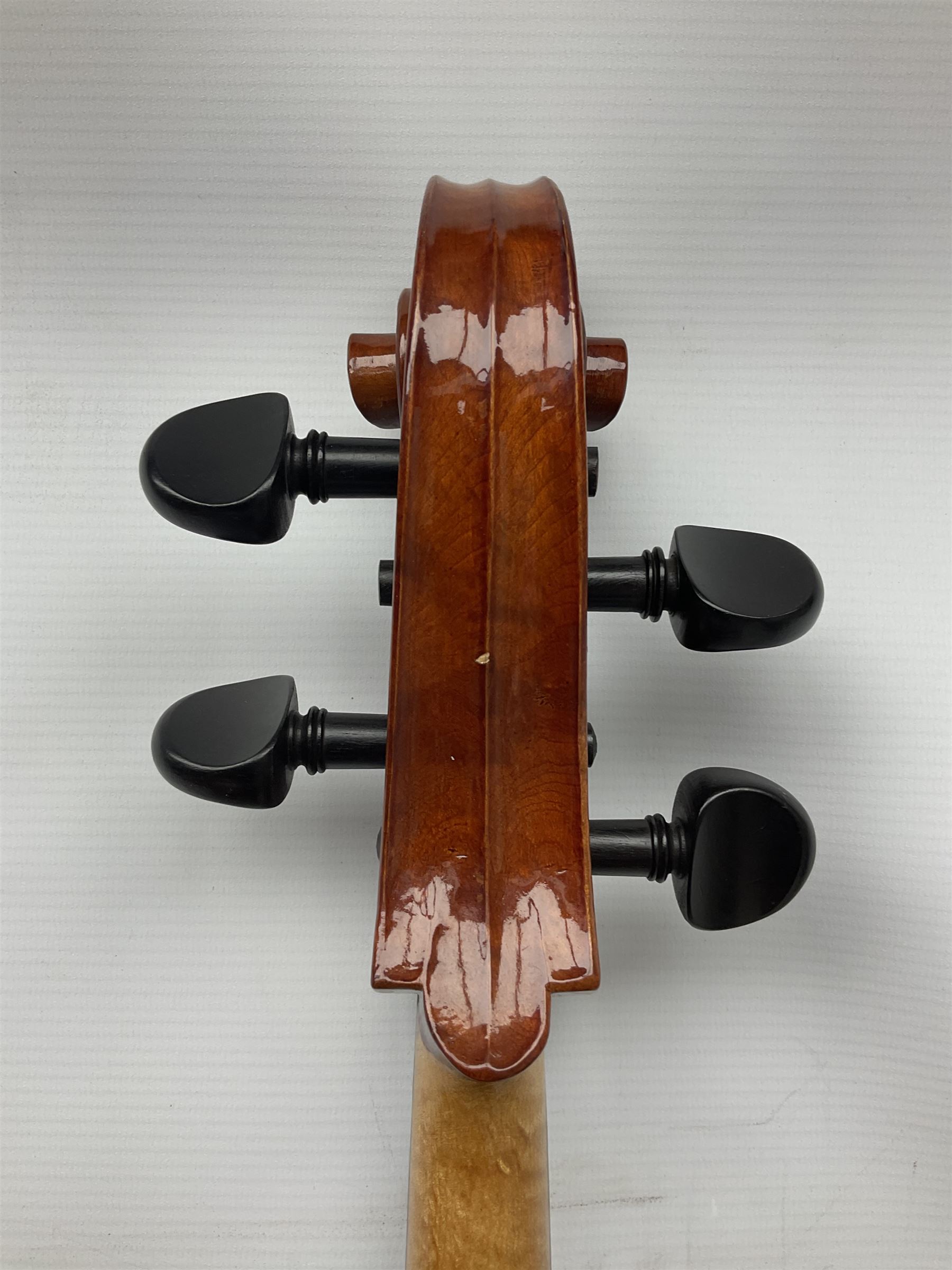 Modern Hungarian half-size cello with 69cm two-piece maple back and ribs and spruce top L114cm overall; and Stentor half size cello bearing label 'The Stentor Student II'; each in soft carrying case (2)