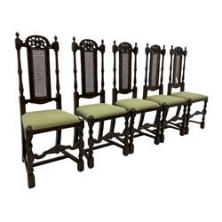 Set six early to mid 20th century oak dining chairs