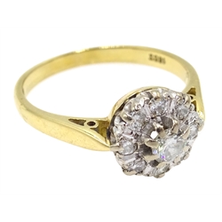  Gold diamond cluster ring, stamped 18ct  