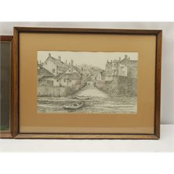 Peter Charles Ward (British 20th century): 'Lockton Village' near Pickering and 'Robin Hood's Bay circa 1900', two pencil drawings signed and titled, one with artist's Cayton address label verso 20cm x 33cm and 23cm x 38cm (2)