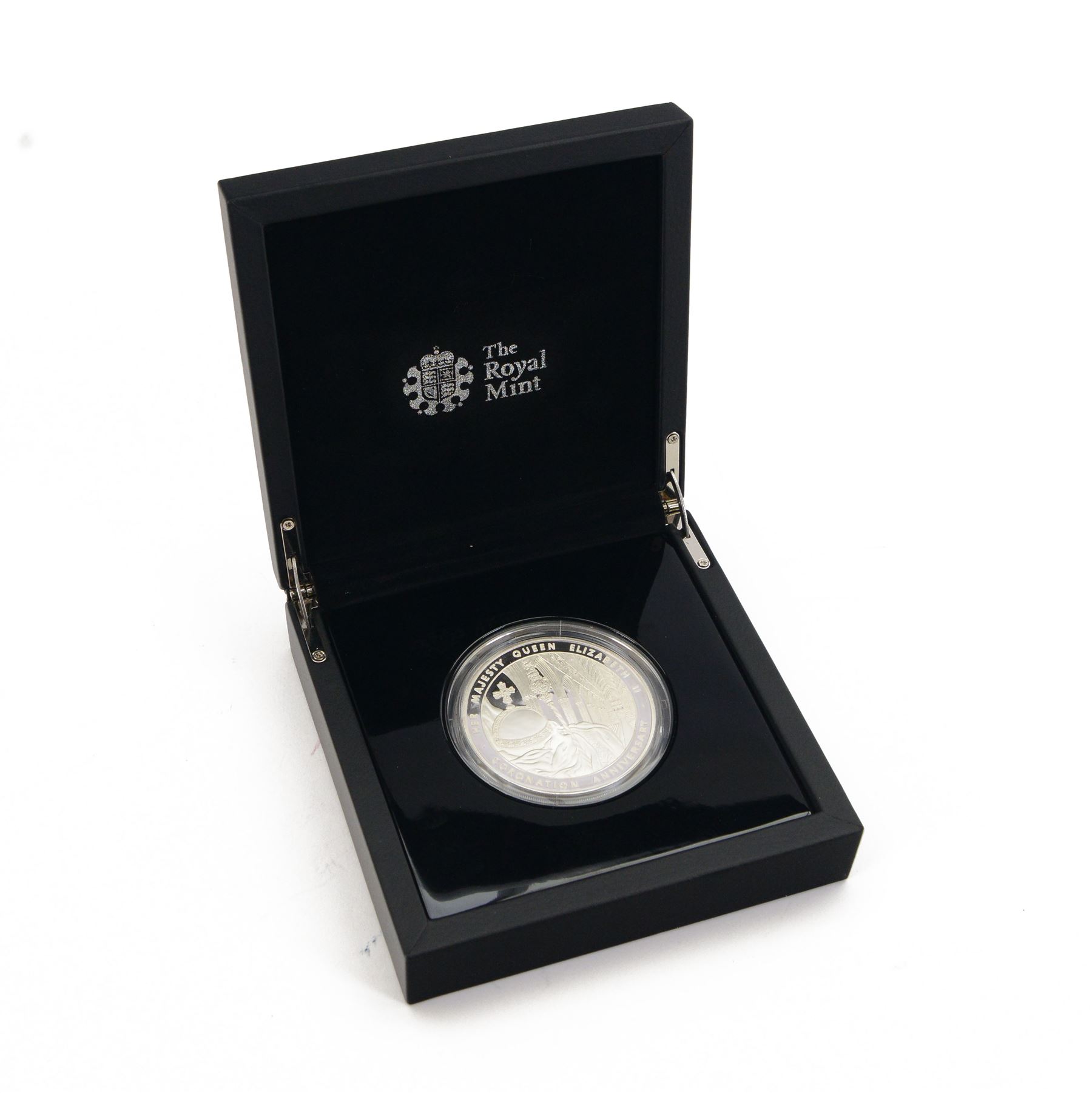 The Royal Mint United Kingdom 2013 'The 60th Anniversary of The Queen's Coronation' five ounce fine silver proof ten pound coin, cased with certificate
