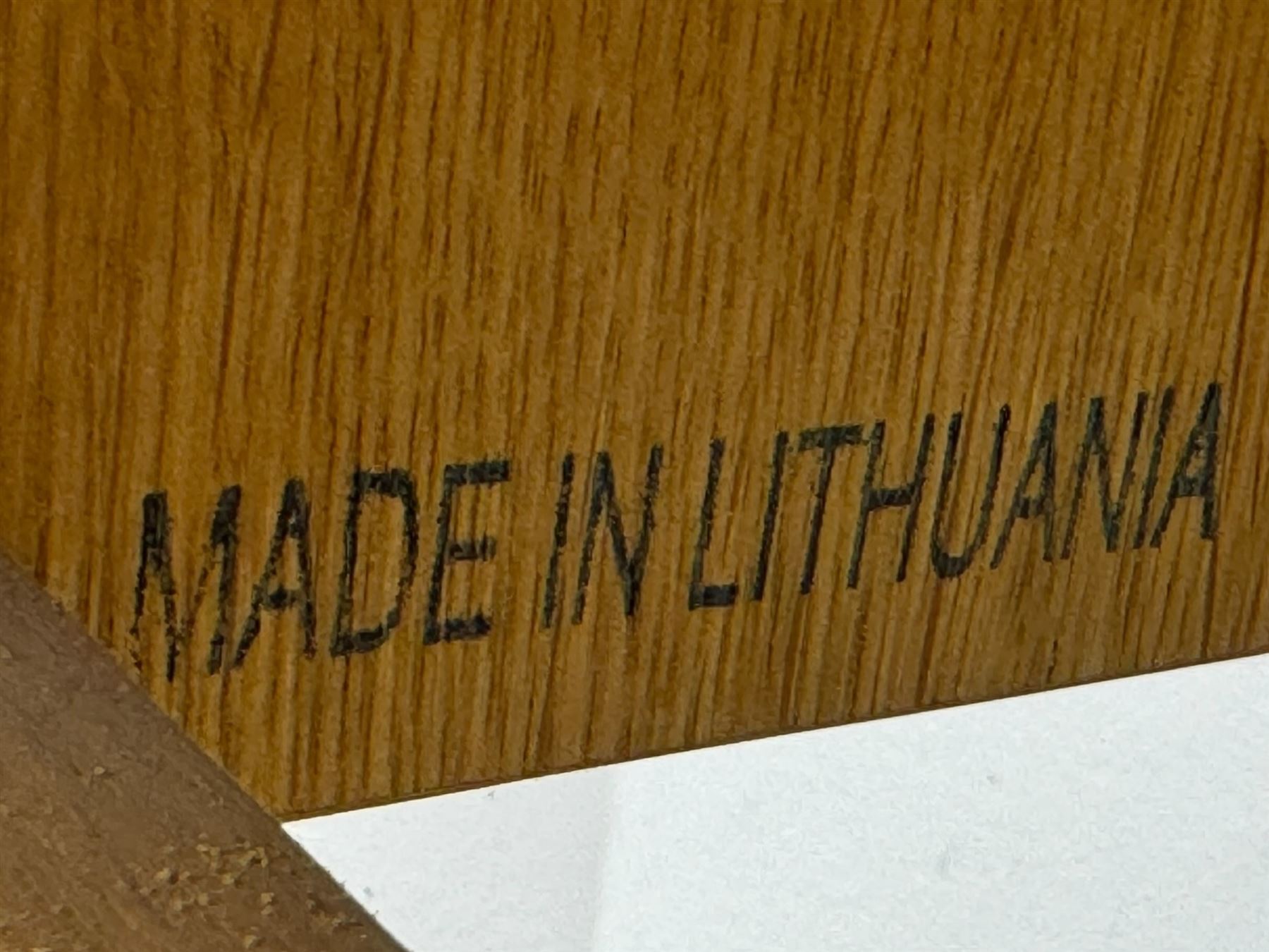 Laura Ashley - contemporary Milton oak console table, rectangular top over two drawers with pewter effect bow handles, on square legs supported by stretcher 