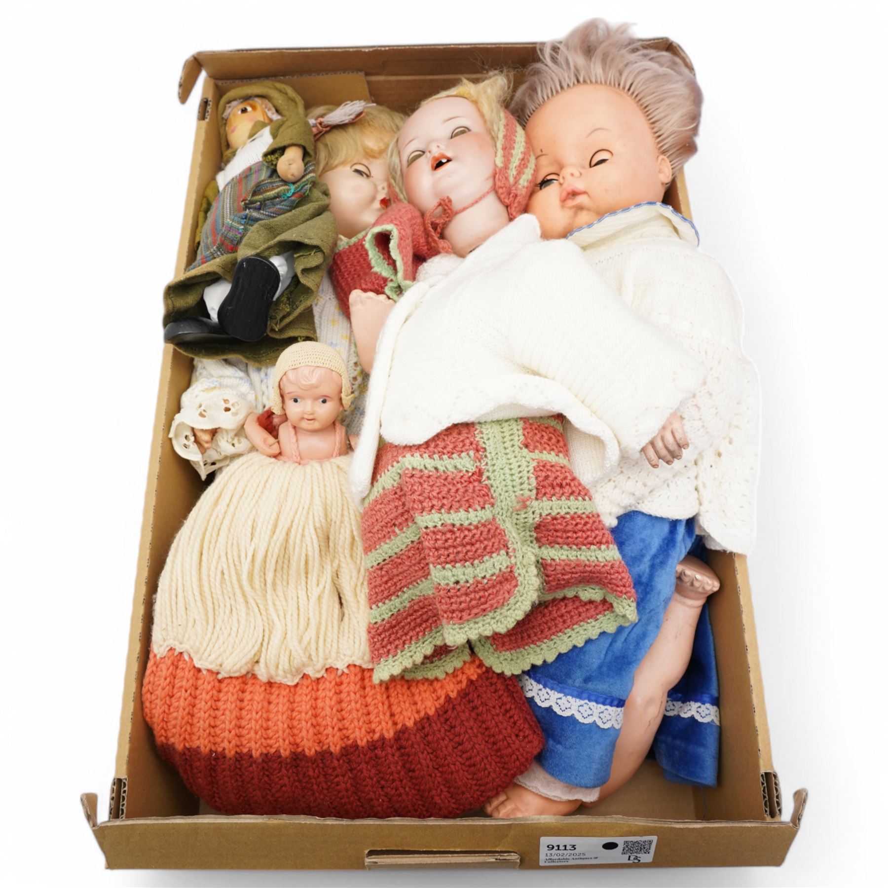 Armand Marsailles bisque head doll, various other dolls, Dressing Princess Diana, etc