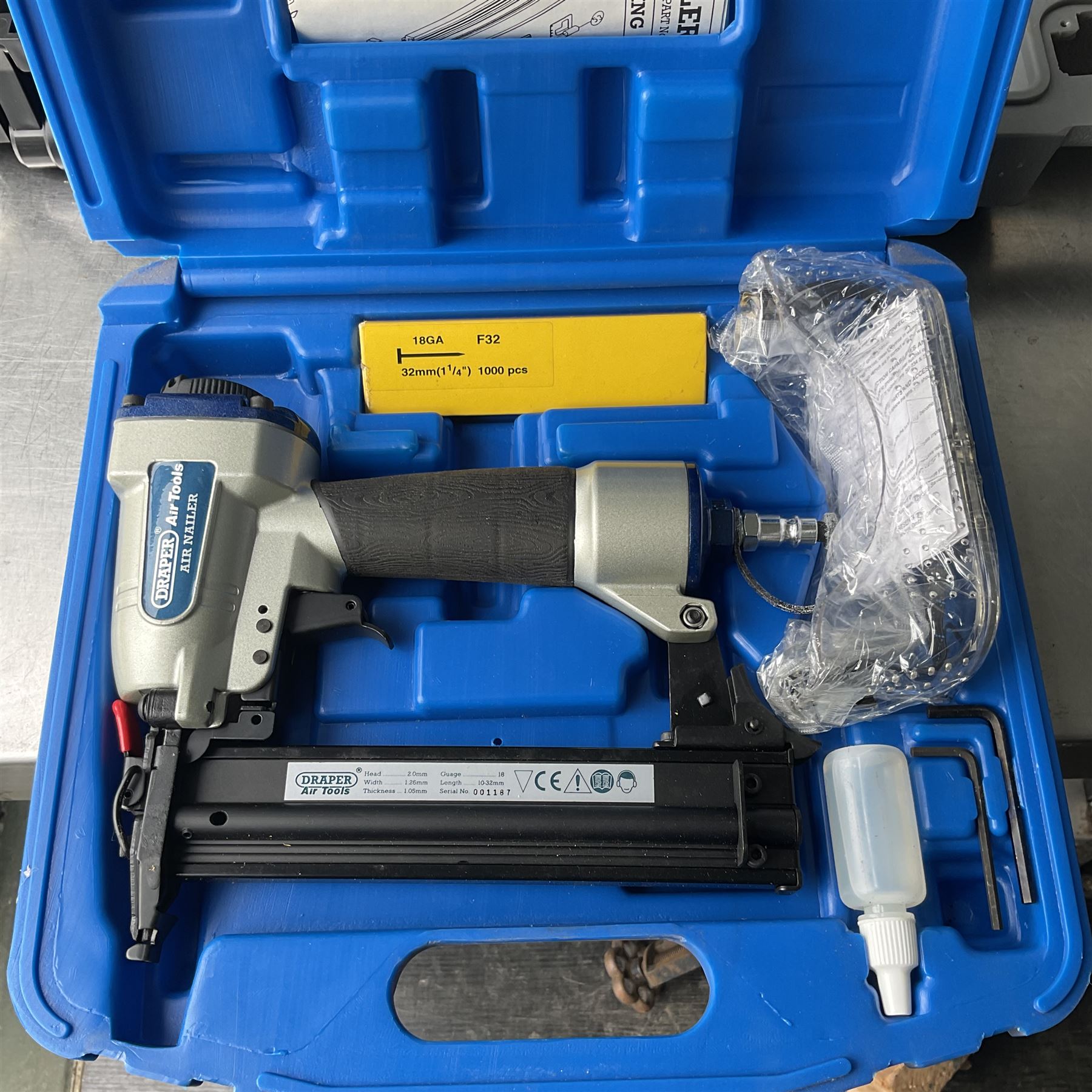 Ryobi electric drill, DeWalt battery drill and draper air nailer kit  - THIS LOT IS TO BE COLLECTED BY APPOINTMENT FROM DUGGLEBY STORAGE, GREAT HILL, EASTFIELD, SCARBOROUGH, YO11 3TX