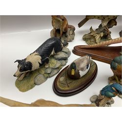 British wildlife, dogs and other animal figures, to include examples by Border Fine Arts, Teviotdale and David Hughes, etc