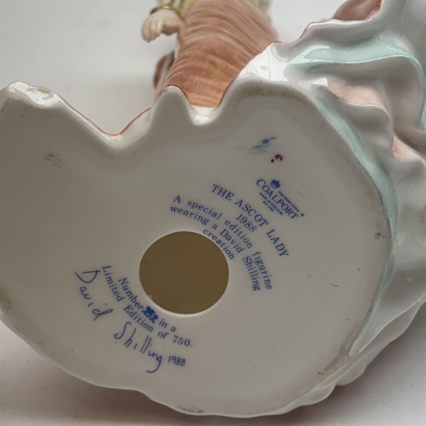 Coalport The Ascot Ladies set of six figures, comprising 1984, 1985, 1986, 1987,1988 and 1989, all with certificates and original boxes